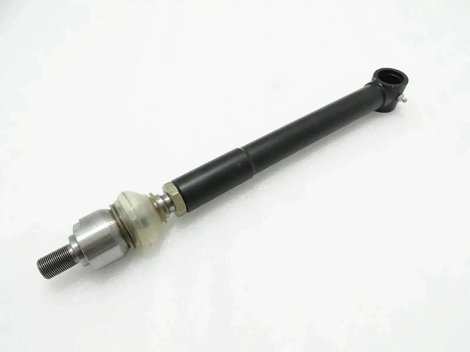Steer assembly rod link with black metal bar and threaded ends