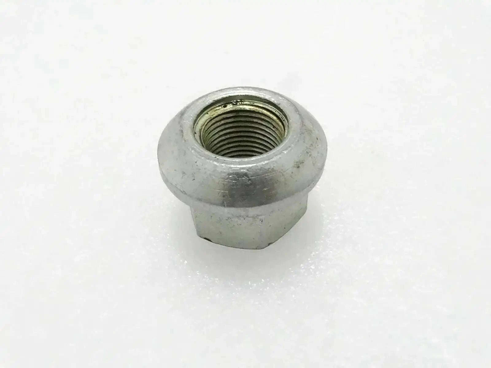 Metal hex wheel nut with threaded hole