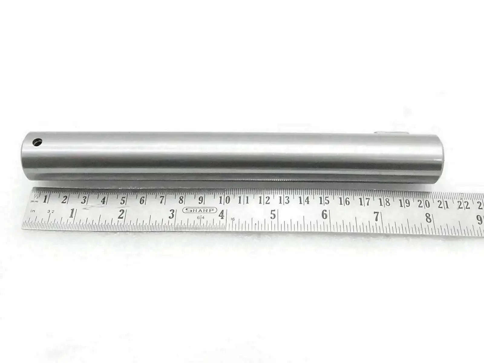 Brake and clutch pedal cross shaft, silver metal cylindrical rod with end hole