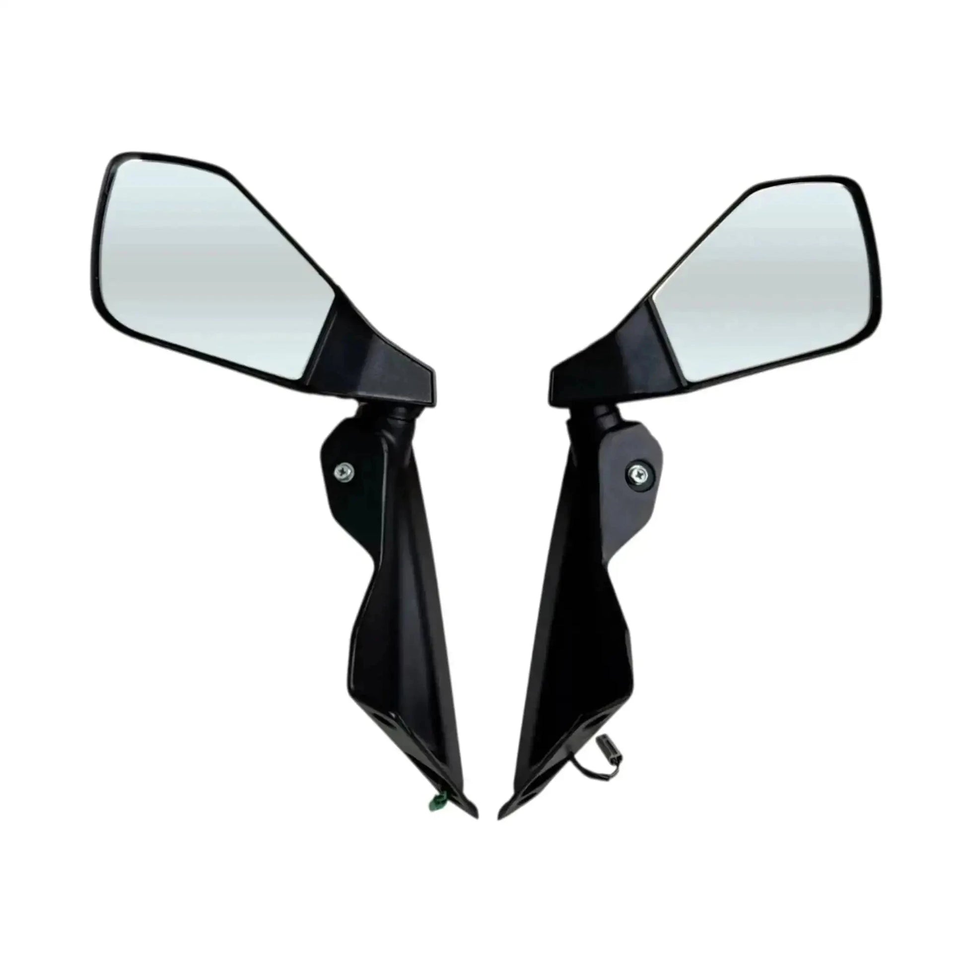 Rear view mirror set with tinted glass and black brackets, LH and RH pair