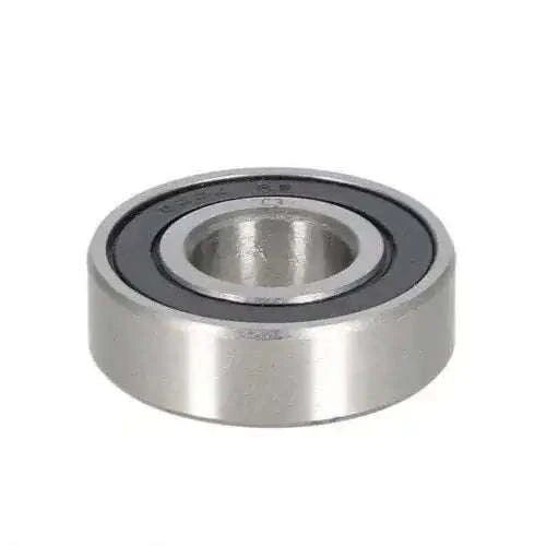 Clutch pilot bearing with metal outer ring and dark rubber seal