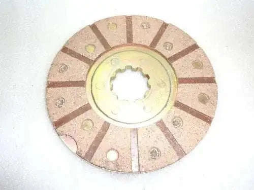 Tractor brake disc assembly with central splined hub and evenly spaced bolt holes