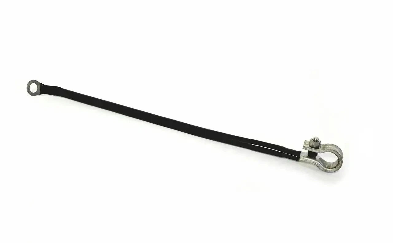 Tractor battery negative cable with ring terminal, black rubber sheath