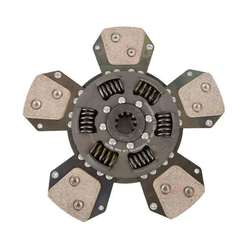 Clutch driven disc with five friction pads and six coil springs