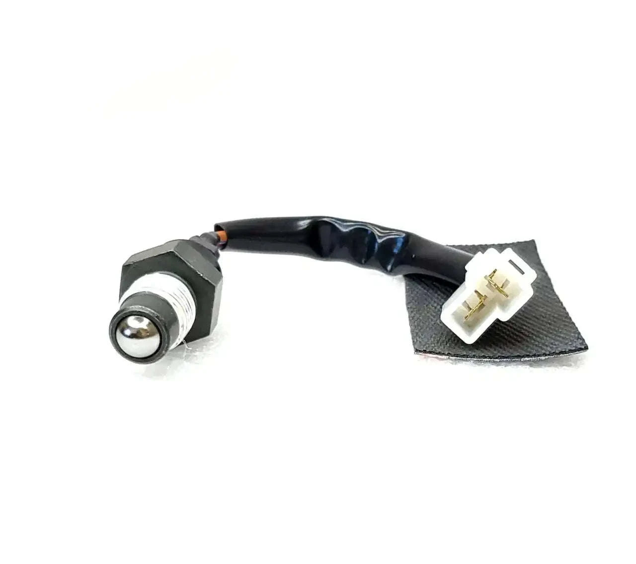 Tractor safety switch with pigtail wire, hex metal body and white connector
