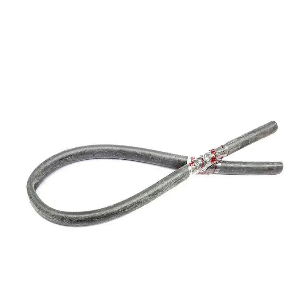Mahindra tractor blowby pipe oil elimination tube, gray flexible hose with metal ends
