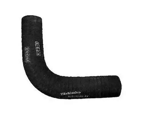 Black tractor radiator hose, lower outlet elbow with embossed branding