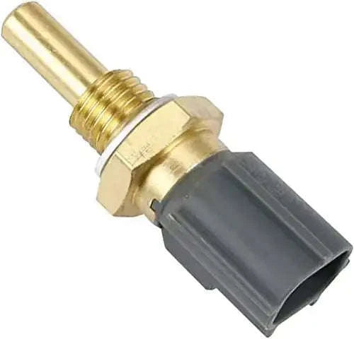 Coolant temperature sensor with brass threaded body and gray electrical connector