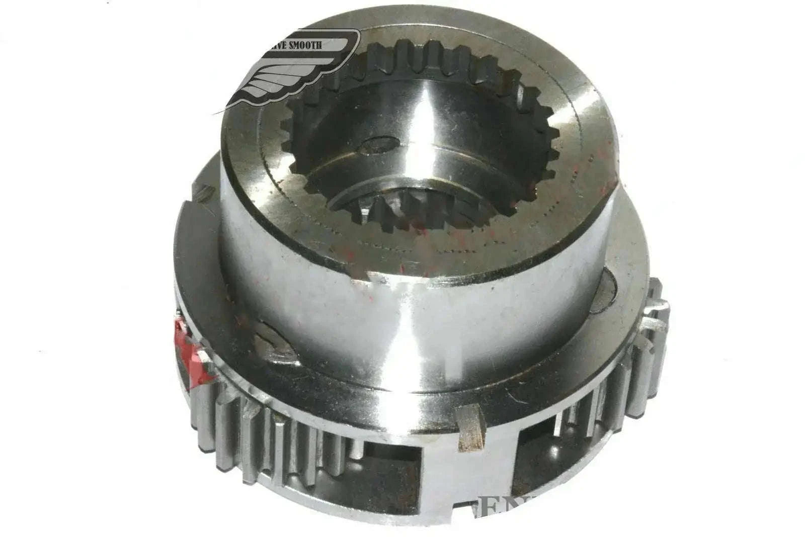 Metal epicycle gear carrier with internal splines and external gear teeth