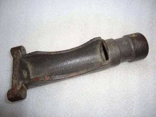 Metal quadrant control support rod with mounting bracket, dark rusted finish
