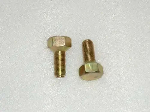 Tractor front wheel bolts, golden hex head bolts with washers, 2-piece view