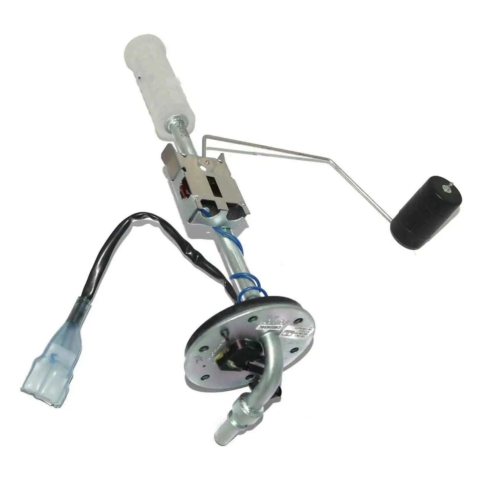 Tractor fuel sender unit with metal gauge, float arm, and black fuel level cap