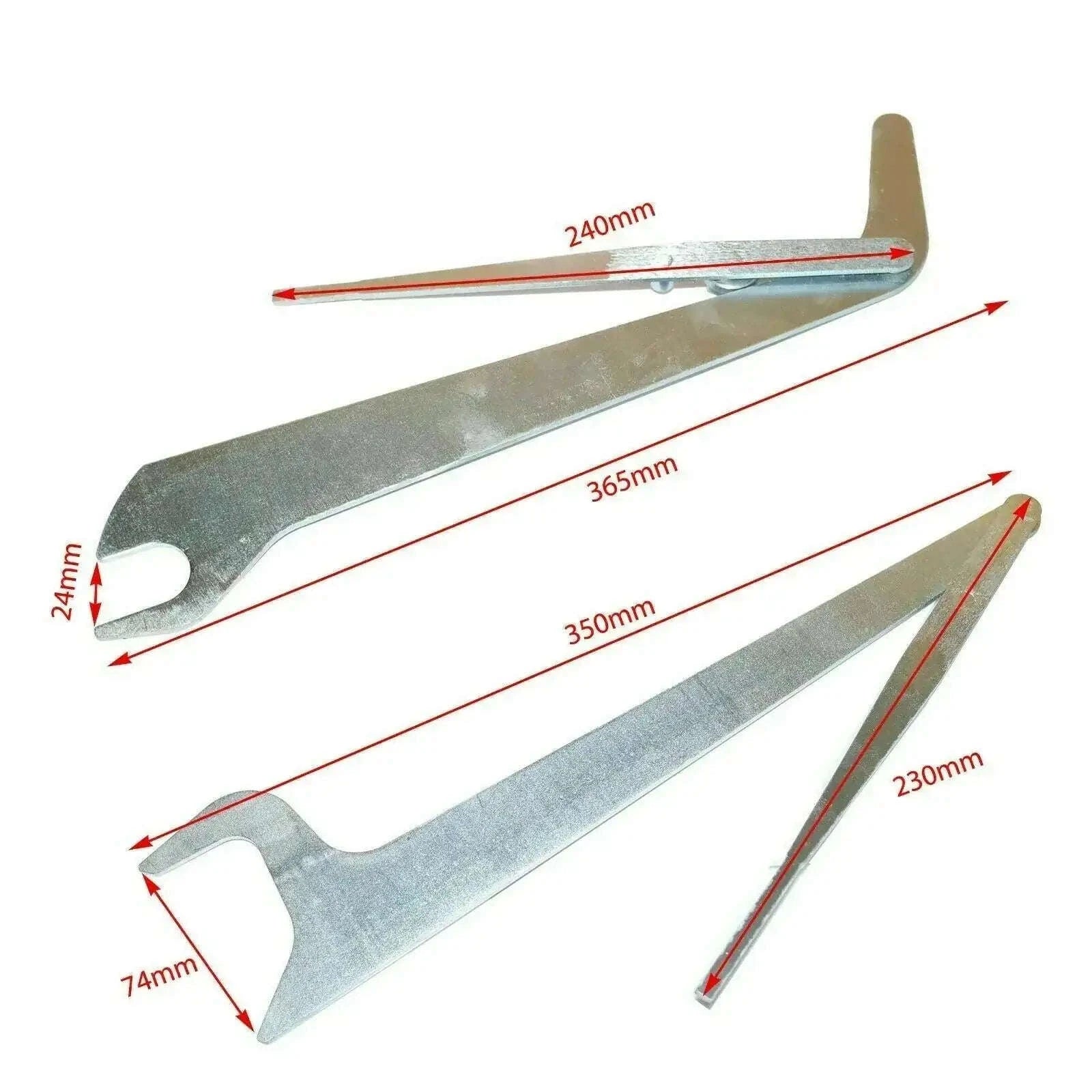Hydraulic linkage control lever set with two metal levers, red guide marks