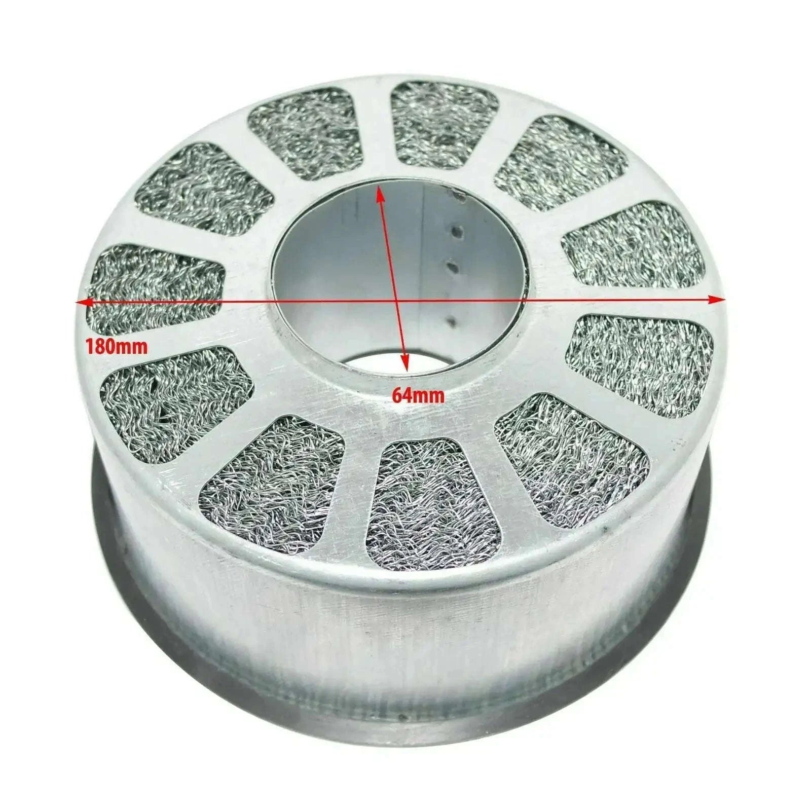 Round oil bath air cleaner filter mesh element with steel mesh and 180mm/64mm markings