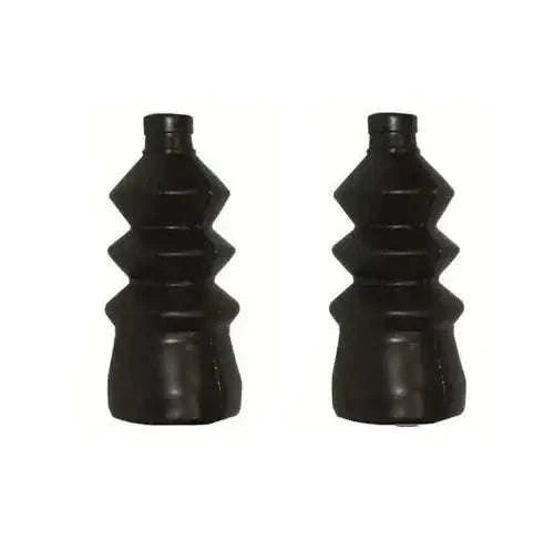Black rubber gear shift boot pair with accordion ribbed bellows