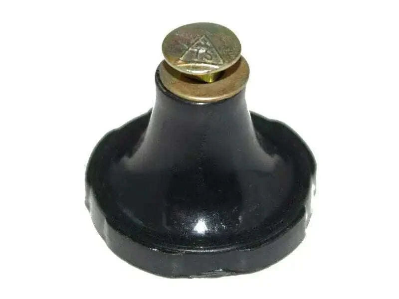 Heavy duty hydraulic knob with black rubber base and brass metal top