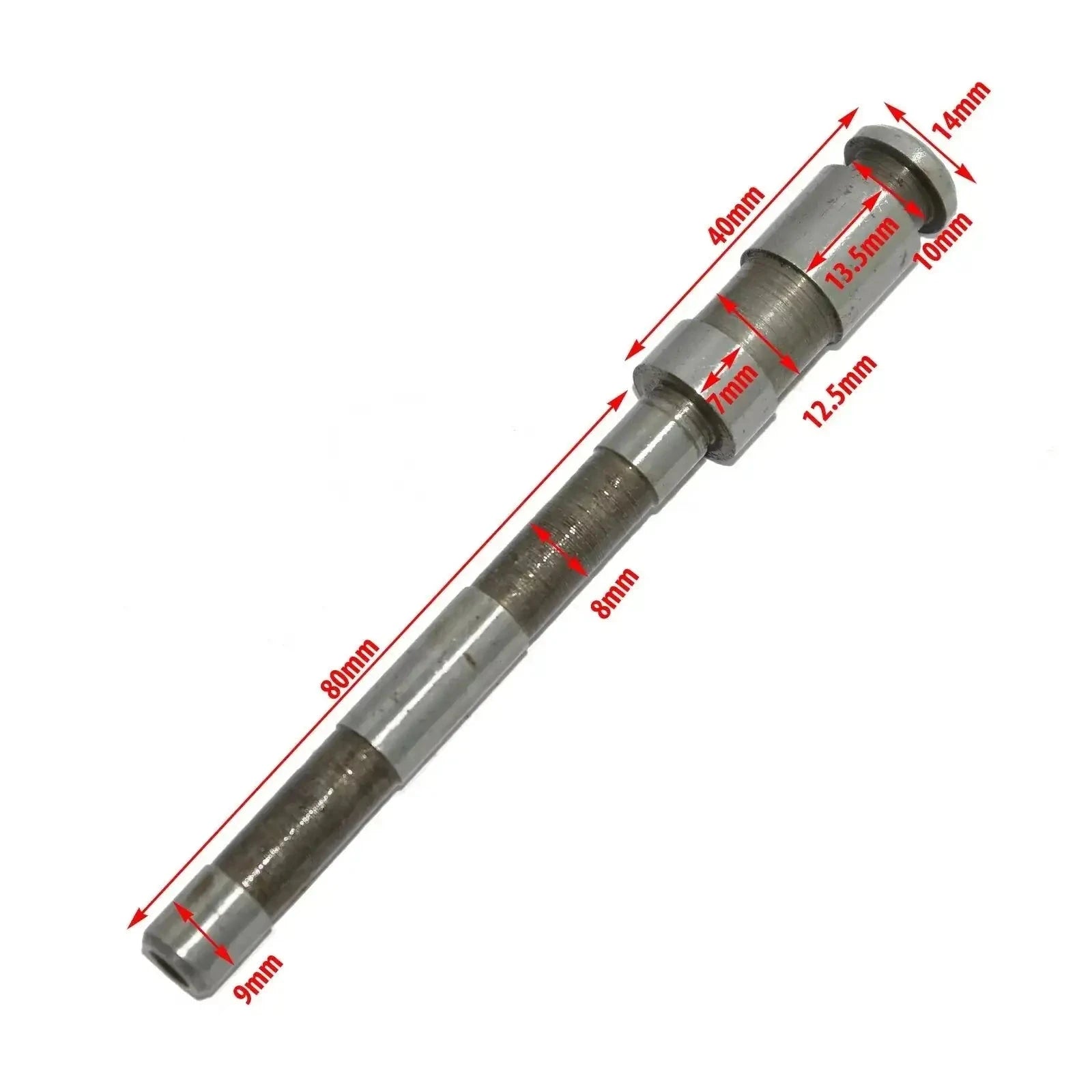 Hydraulic lift shaft pin with collar and stepped cylindrical steel body