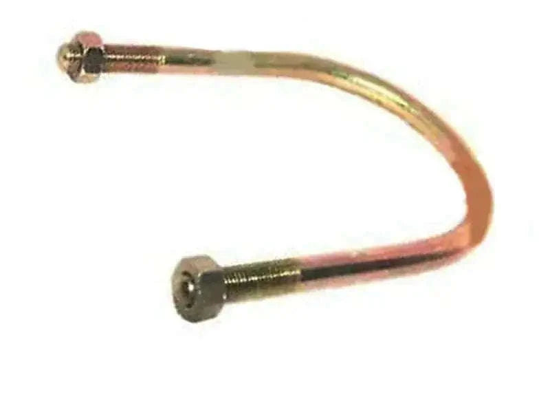 Metal U-bolt pair with two hex nuts and threaded ends for mudguards