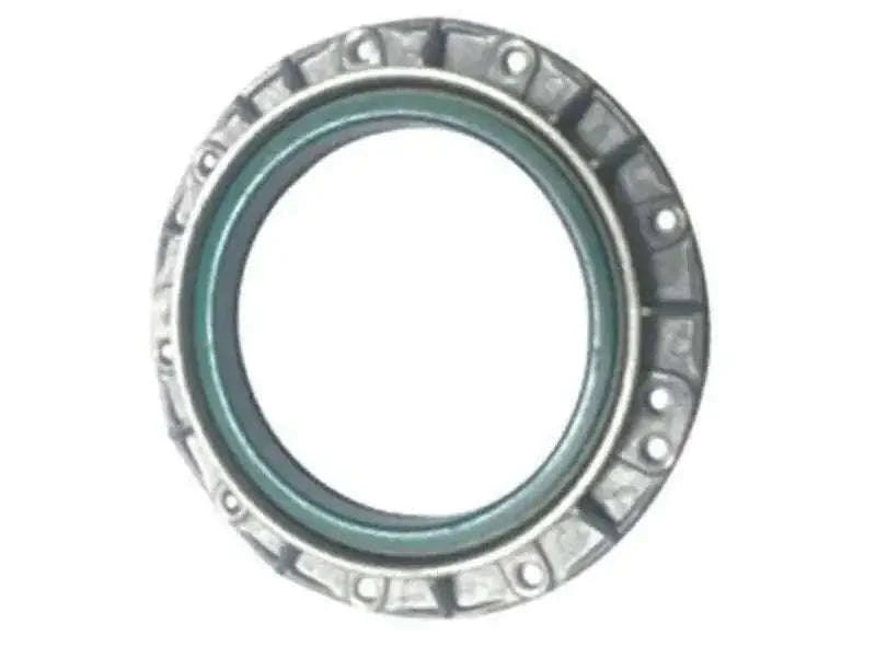 Rear main housing seal with metal ring and teal rubber insert