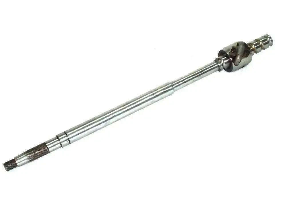 Steering shaft with U-joint and end fittings, metal and dark rubber grip