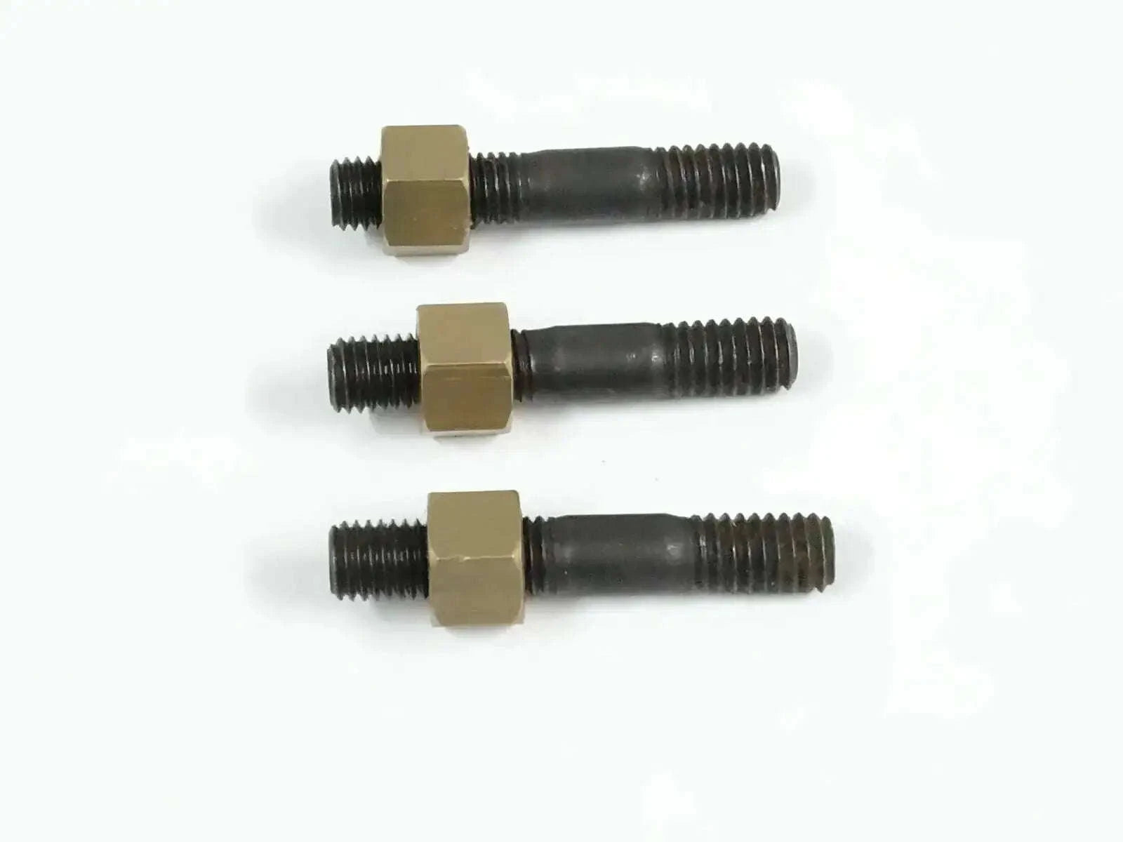 Exhaust manifold elbow stud and bolt set, three studs with hex nuts