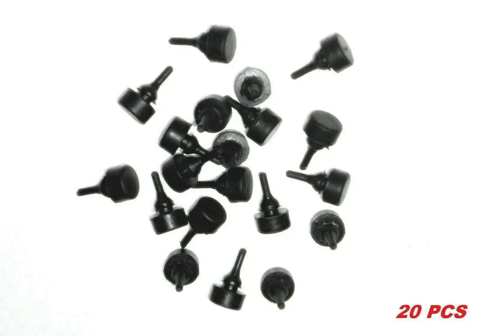 Black tractor hood rubber bumper pads with studs, 20-piece set