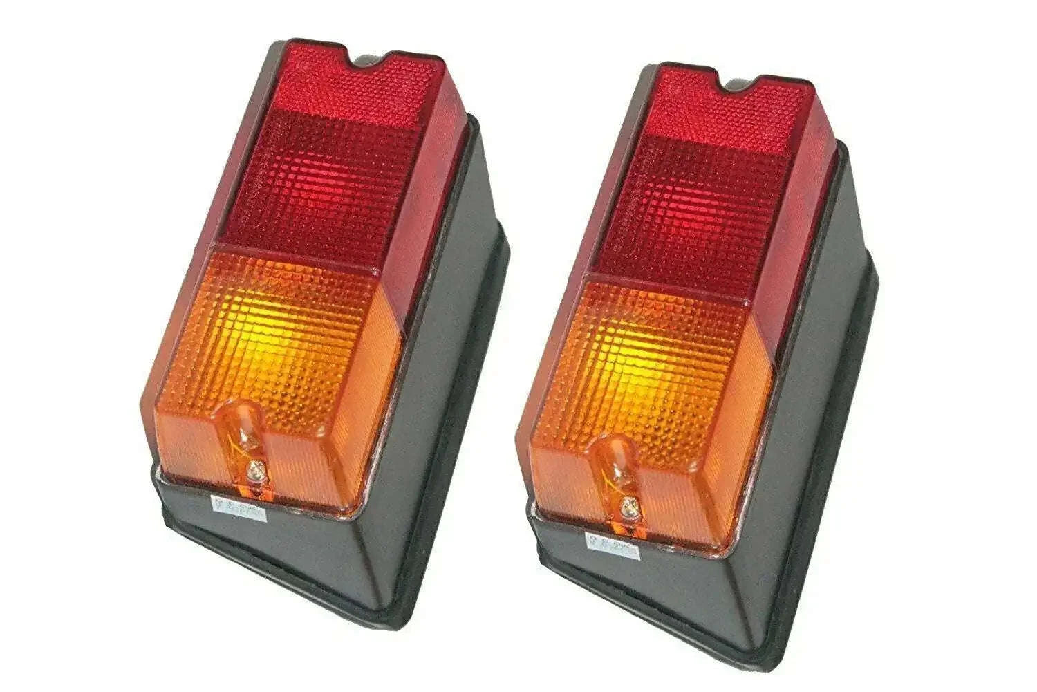 Rear tail brake light lamp assembly pair with red and amber lenses
