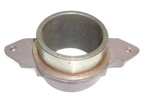 Clutch release bearing carrier with flange mounting holes, metallic gray.