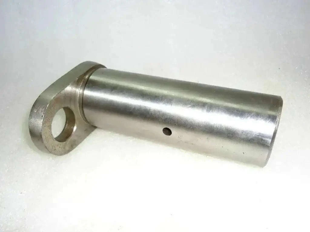 Front axle pin with flange hole, cylindrical metal replacement part, silver finish