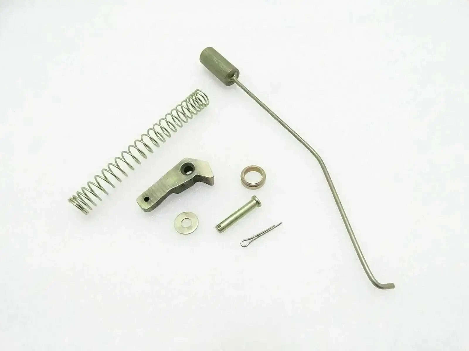 Hand brake kit with metal lever, spring, bracket, pins and washers
