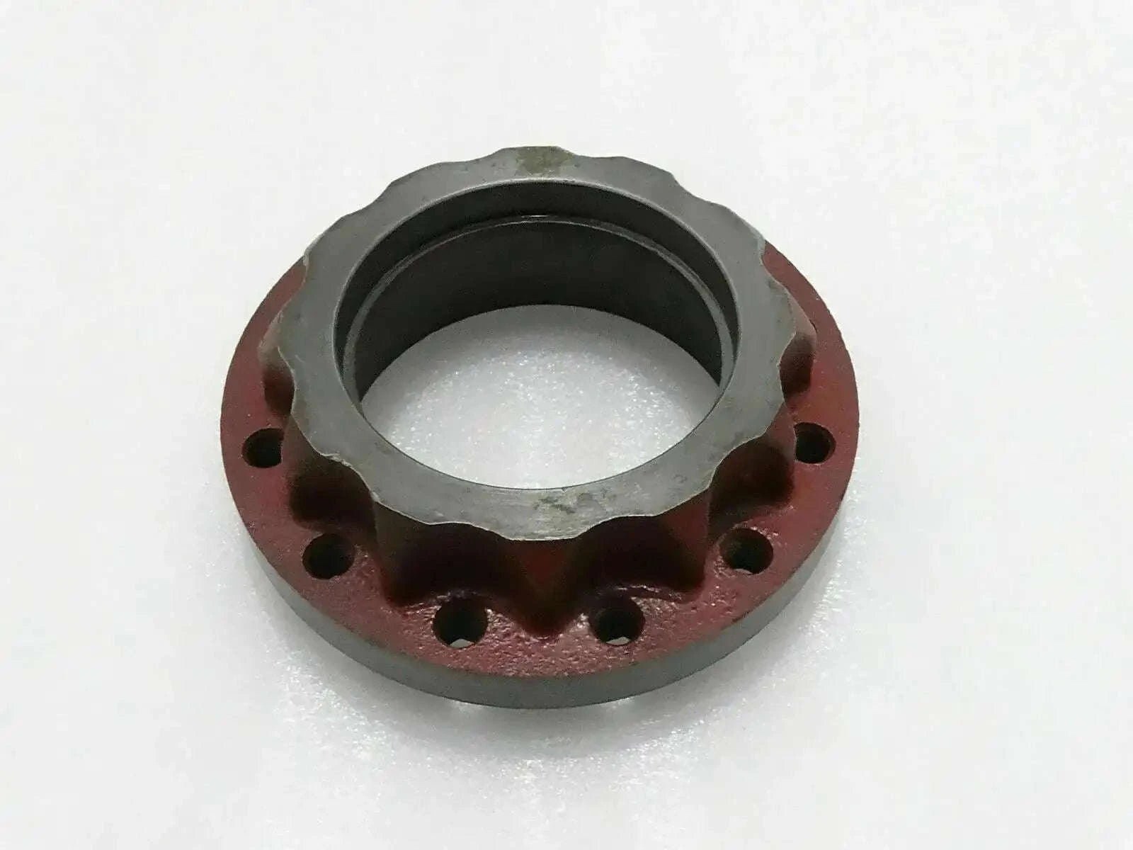 Metal rear hub replacement with bolt-hole flange and inner bearing ring
