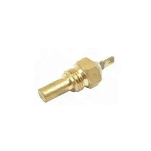 Brass water temperature sender switch with threaded probe and electrical terminal
