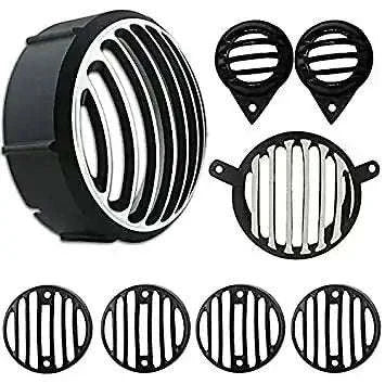 FIT FOR ROYAL ENFIELD CLASSIC 350 500 GRILL SET HEADLIGHT INDICATORS PARKING TAIL LIGHT - StellerGear