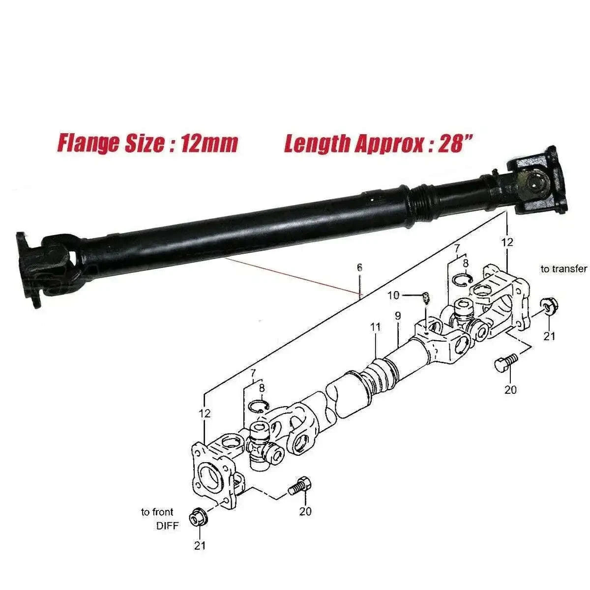 Suzuki Samurai Jimny Sj410 Gypsy Front Driveshaft by StellerGear