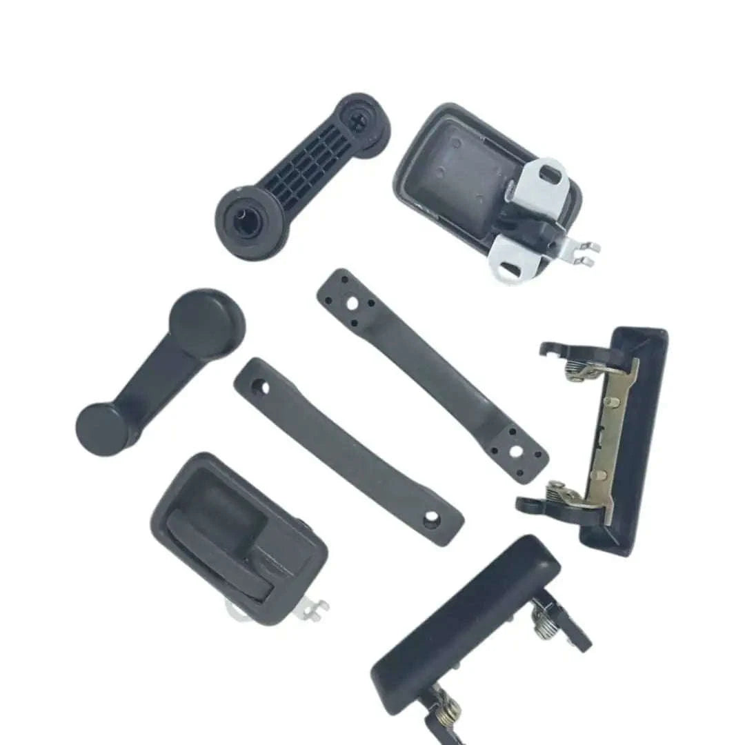 Kwikset door handles complete set, durable plastic, designed for vehicle door installations