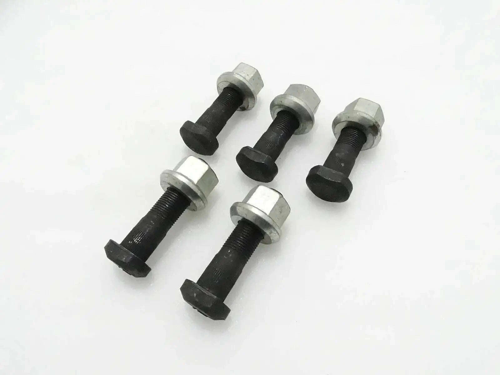 Wheel studs with hex nuts, black and silver threaded fasteners