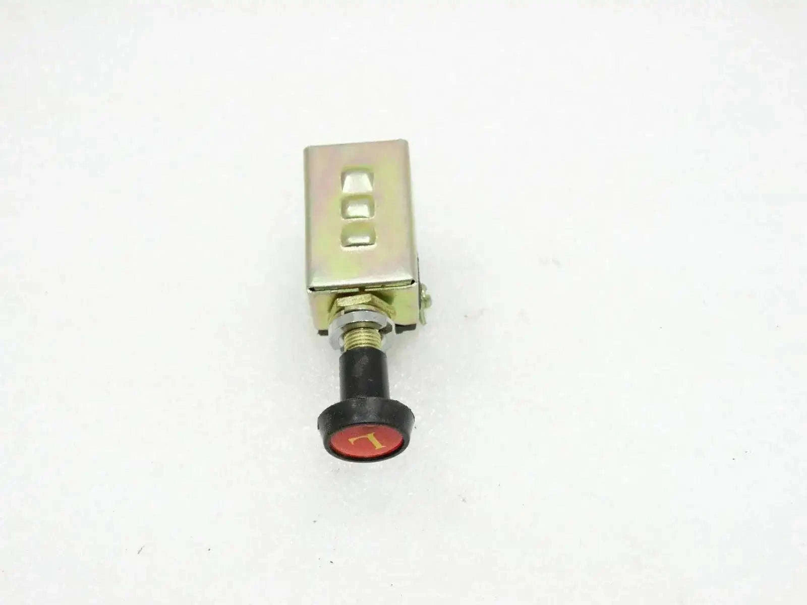 Headlight on/off switch with red push button and metal mounting tab