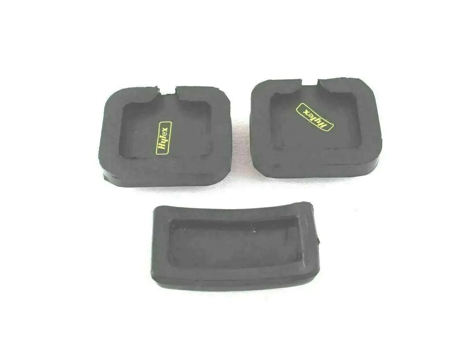 Rubber pedal covers set of three for brake, clutch, and throttle, dark