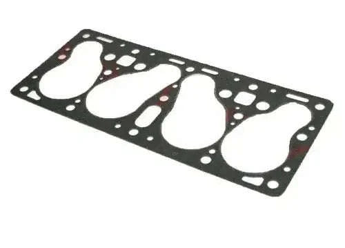 Engine head gasket for L head engines, black metal-style gasket with cutouts