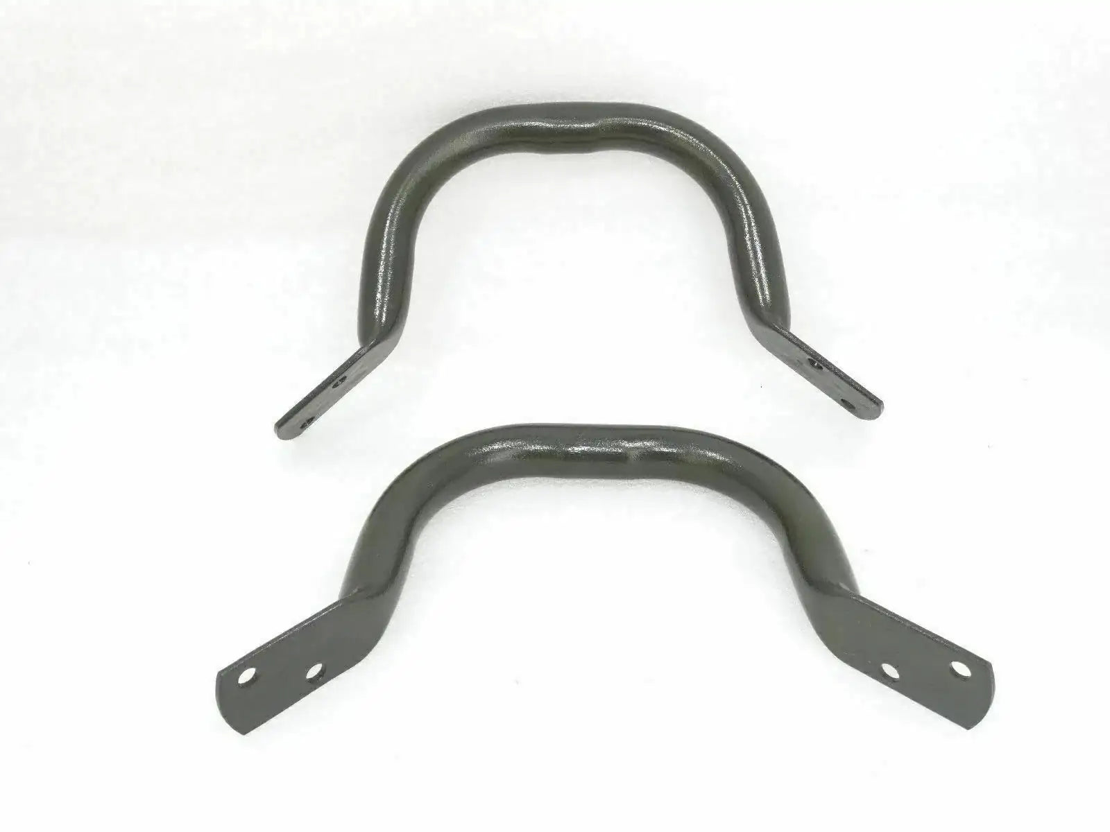 Dark green metal rear handle set with two U-shaped bars and mounting tabs