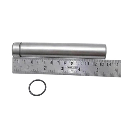 Metal shaft measured with ruler and O-ring seal
