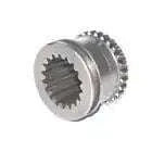 Metal shift coupler with interlocking gears, silver finish