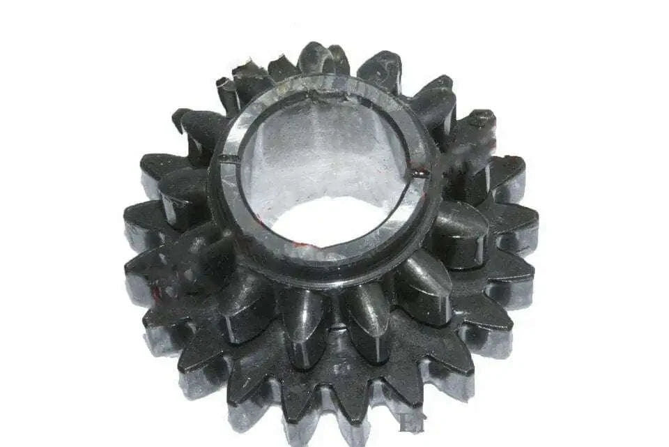 Steel reverse gear wheel with central hole and serrated teeth