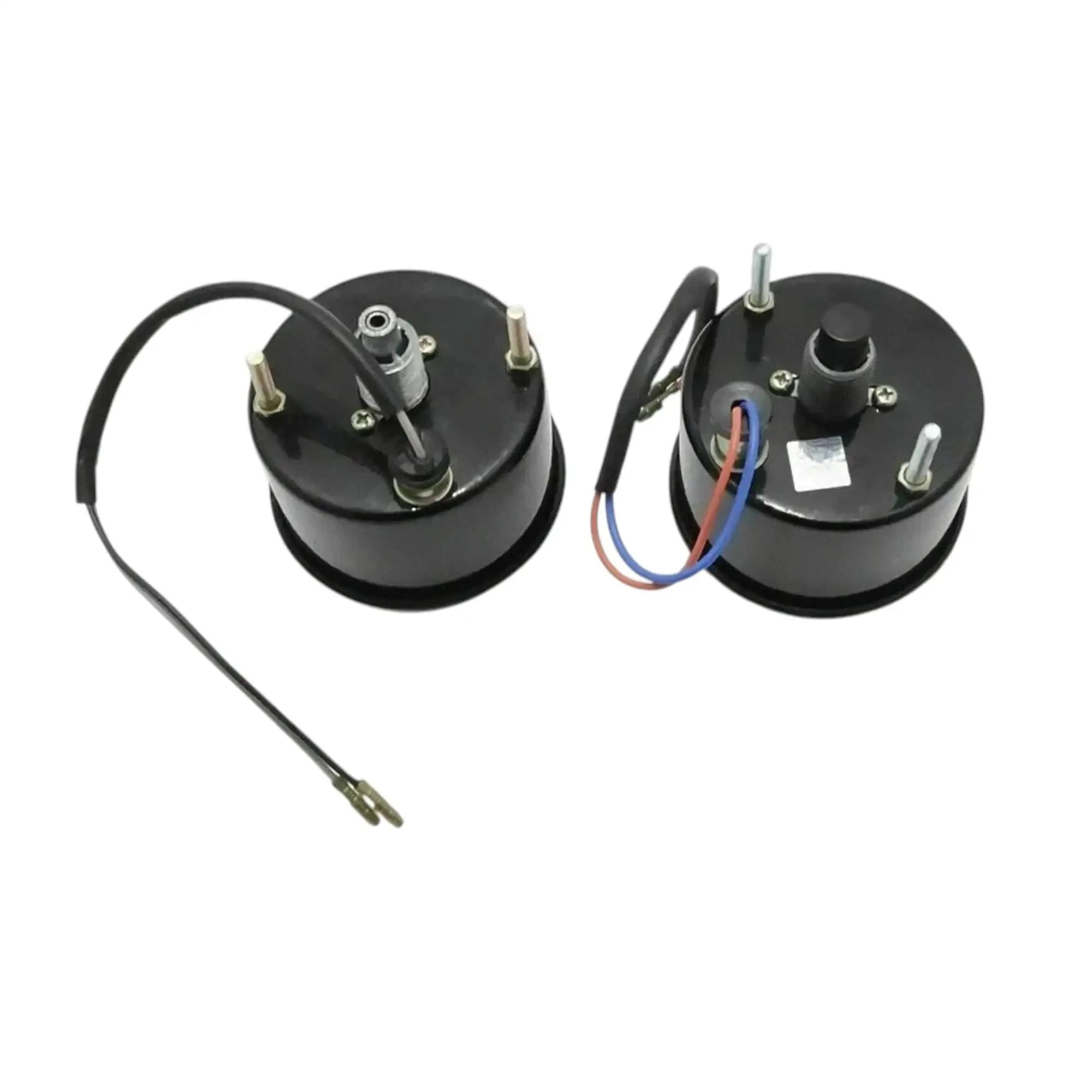 Speedometer gauge pair, rear mounts with terminals and wiring harness connections