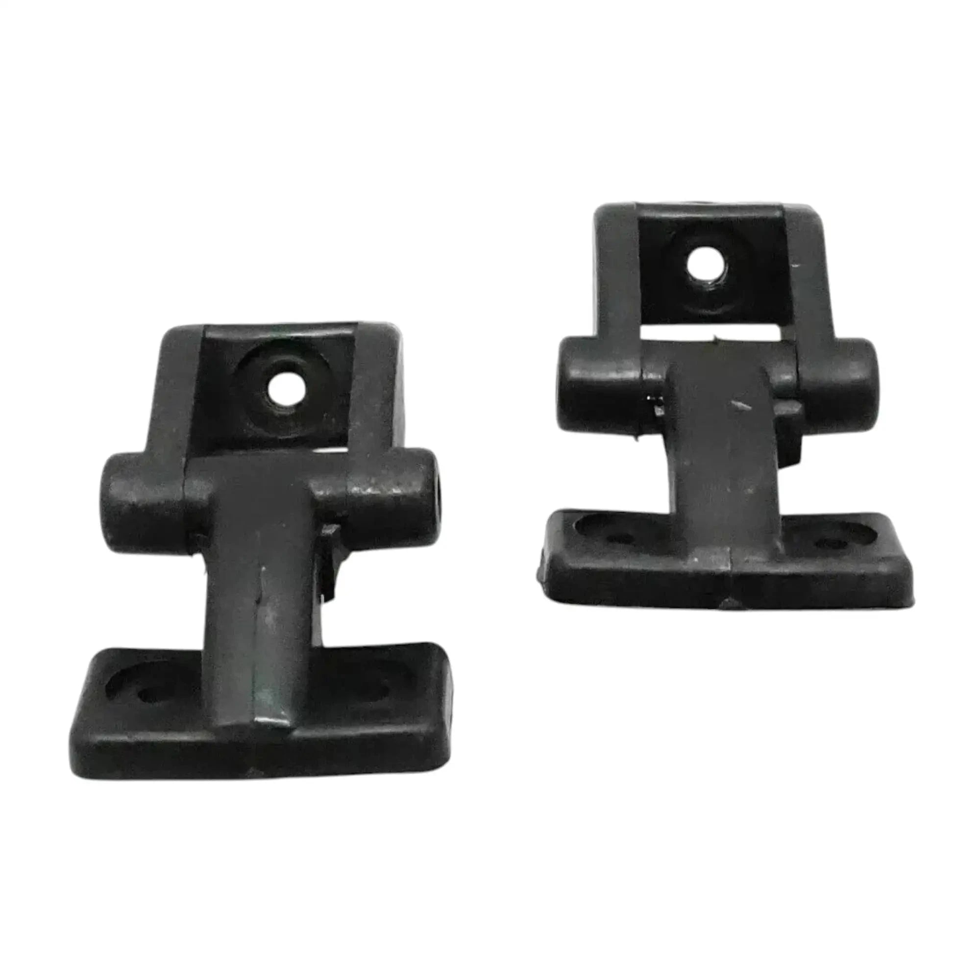 Windshield hinge brackets, black, pair with square base and central post