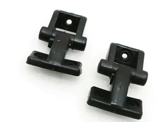 Windshield fold-down hinge brackets, black, two-piece set with mounting holes