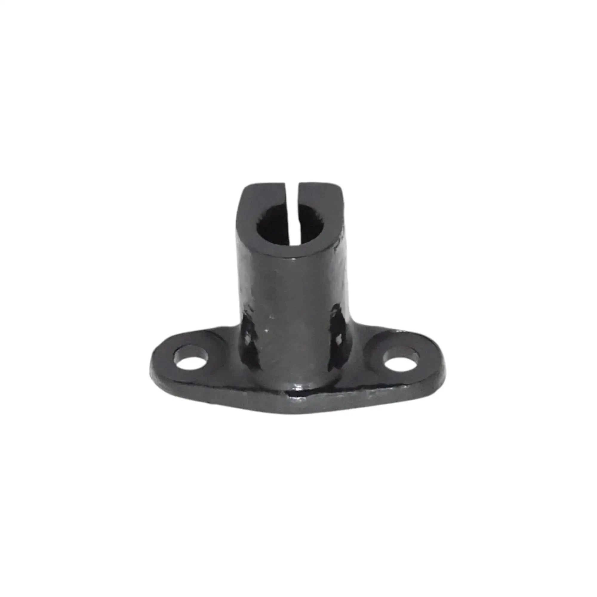 Black rag joint flange yoke with central splined opening and base holes