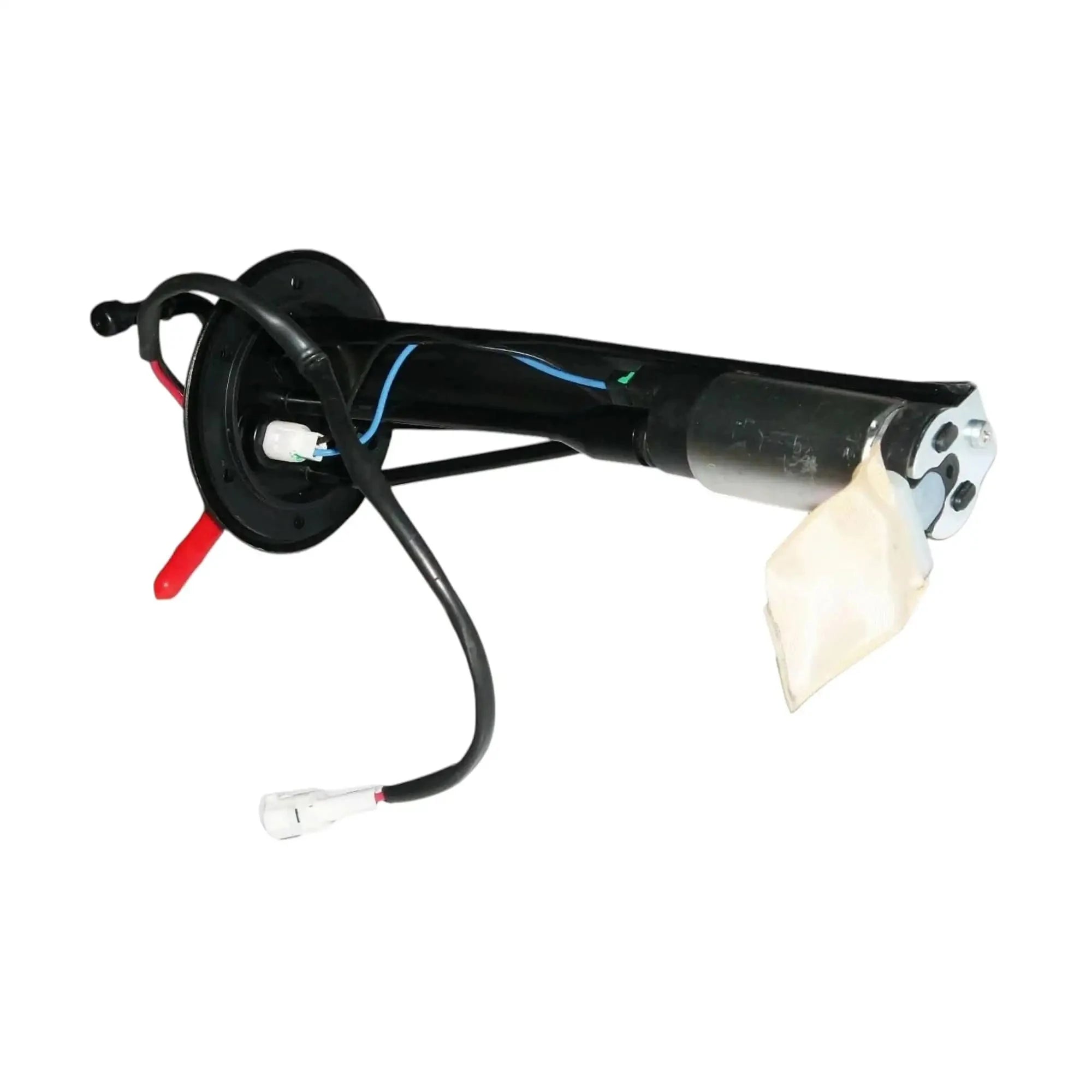 Fuel pump sender assembly for Suzuki vehicles with black cylindrical body and metal connector.