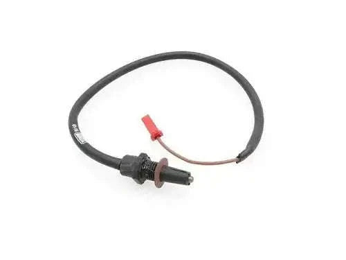 Neutral switch wiring harness with black cable and inline connector, red wire