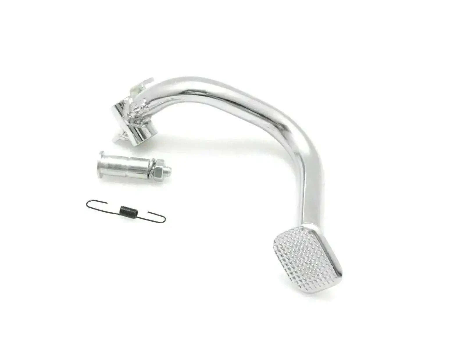 Brake pedal pin spring with clip, chrome metal